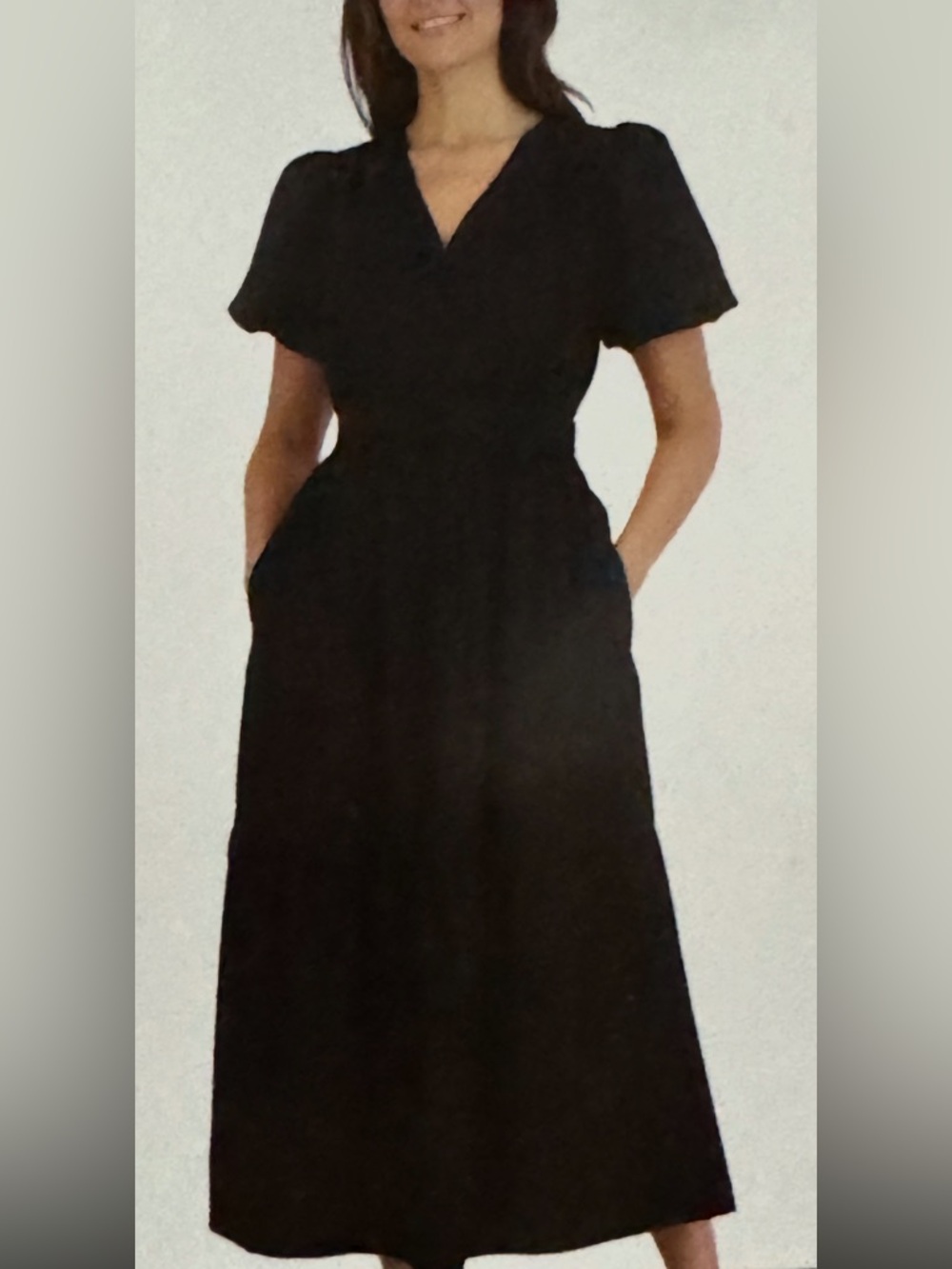 NWT French Connection Black Puff Sleeve Maxi Dress - Picture 10 of 10